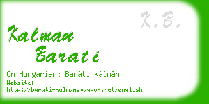 kalman barati business card
